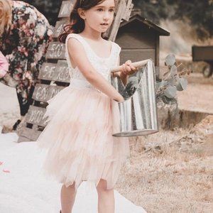Little Kitten Flower Girl Birthday Dress Tulle Girls 2-3